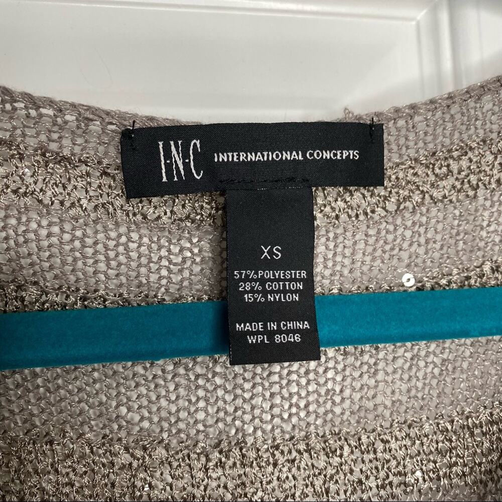 INC International Concepts Women's Metallic Sequin Dolman Sleeve Sweater Top XS - Picture 6 of 6